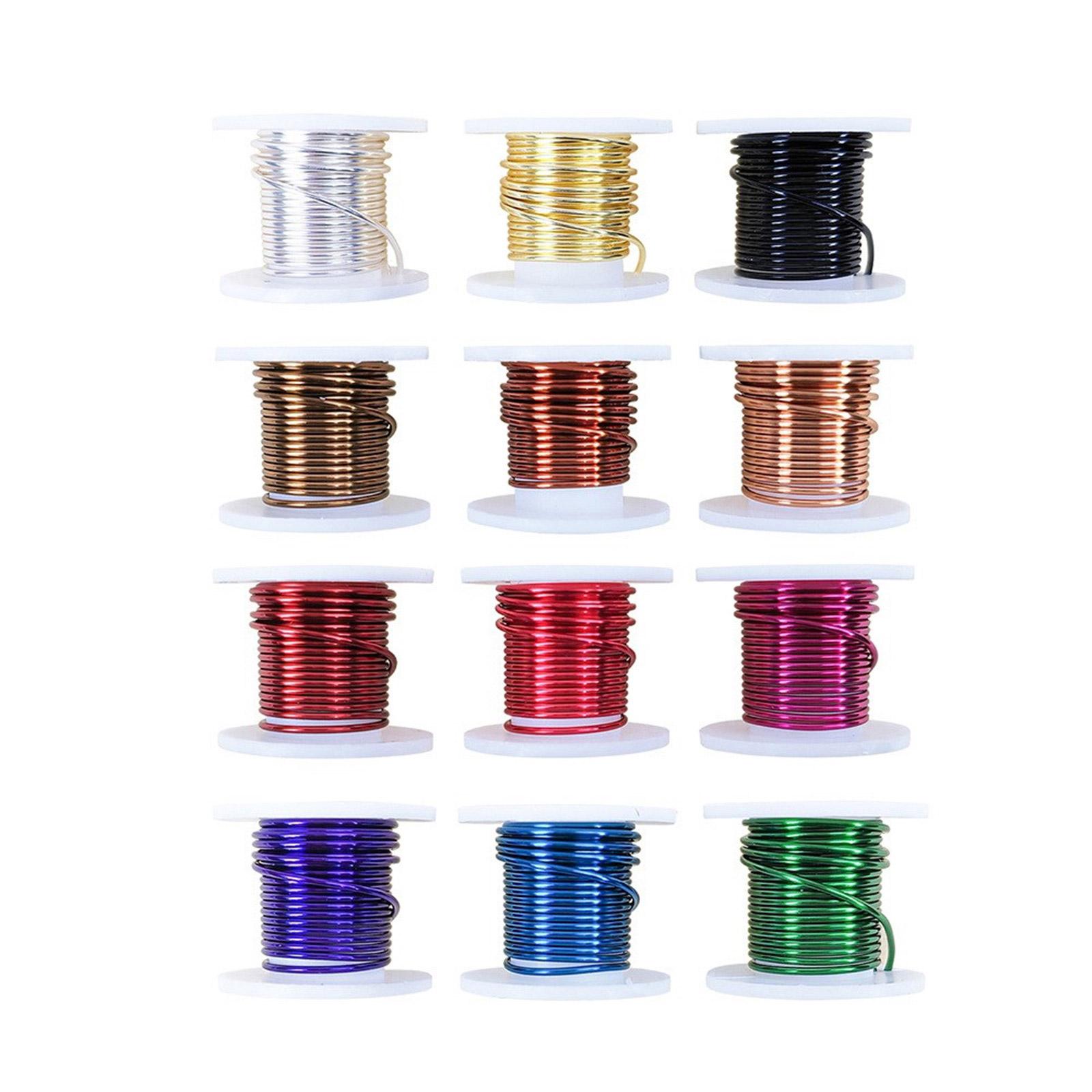 

Multipurpose Color Anodized Brass Sturdy Craft Wires 12 Gauge Flexible Accessory Portable for Projects Pack of 12 Rolls 6