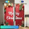 2pcs Have Festive Atmosphere of Merry Christmas Printed Curtain for Christmas Home Decor-Rod Pocket Window Treatment for Bedroom