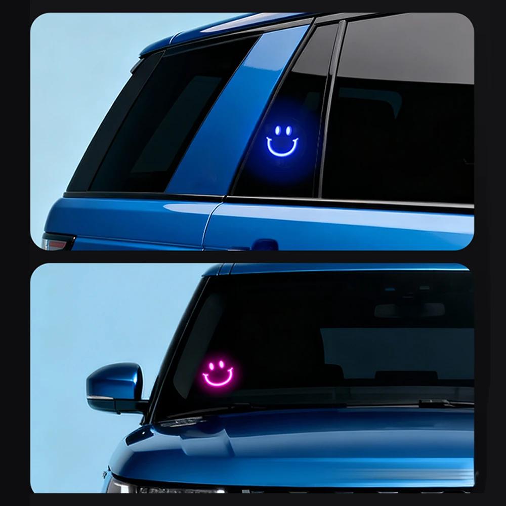Car Solar & USB Powered Smile Face Light Window RGB Atmosphere Light Led Flash Decorate Light with Sucker For Windshield