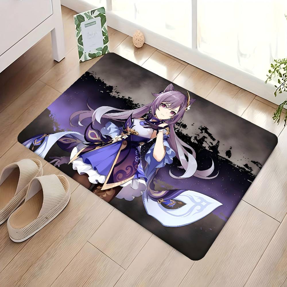 Genshin Impact Keqing Anime Door Mat Nordic Style Bedroom Living Room Doormat Home Balcony Anti-Slip Alfombra