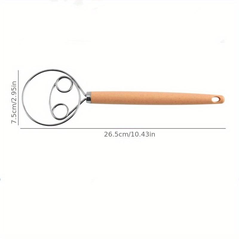 

304SS Danish Dough Whisk for Bread & Pastry. Heavy-Duty, Non-Slip Handle. Works with Kitchen Mixers.