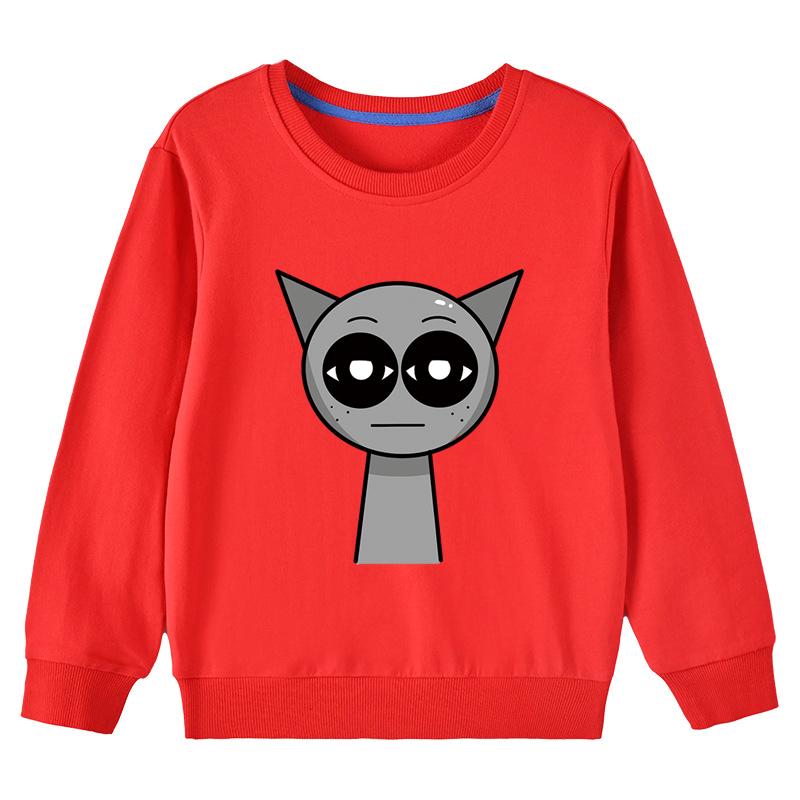 

Spring Autumn Clothes Sprunki Baby Kids Long Sleeved Cotton Sweatshirts Cute Cartoon Print O-Neck Top Boys Girl Casual Clothing 160