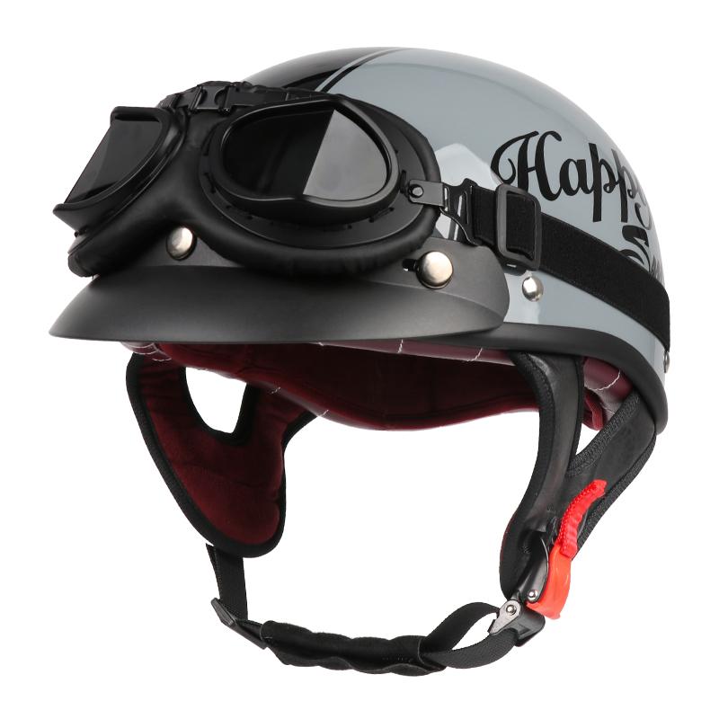 Motorcycle Helmet Bike Unisex Cycling Safety Protector Half Face Type Retro Vintage Ultralight Motorbike Helmet