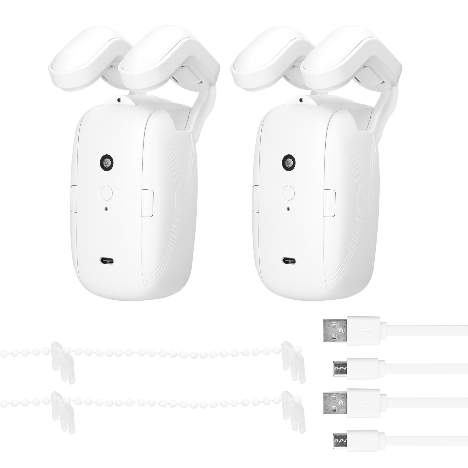 

Tuya BT Intelligent Curtain Motor Electric Curtain Robot Automatic Opener No Wiring Support APP 2PCS білий