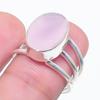 Natural Pink Chalcedony Gemstone 925 Sterling Silver Jewelry Ring Size 6 O7s10