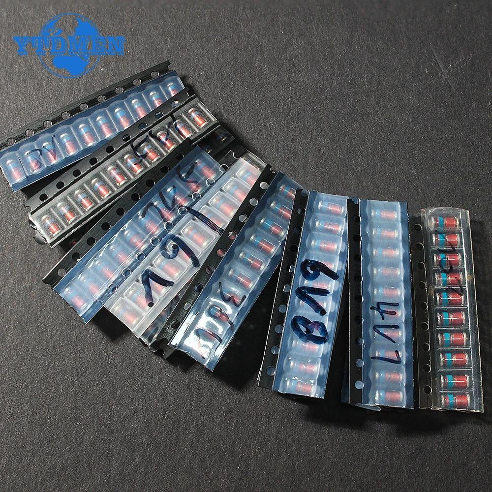130PCS LL41 SMD Diode 1W 3.3V 4.7V 5.1V 6.8V 7.5V 10V 12V 15V 16V 18V 20V 24V 36V Zener Diodes Kit 13 Types X10pcs