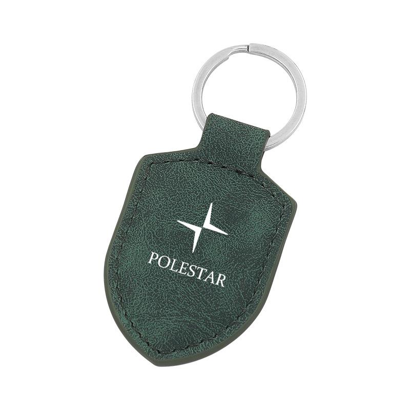 Carbon Fiber Texture Leather Keychain for Polestar 1/2/3/4 - Men's & Women's Shield Buckle Pendant