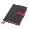 A5 Size Notebook Cover with Genuine Cowhide Design Size Black X Red (Seal Al) Belt, Leather, Two-Tone (No Personalization, 13. (Black Spine))