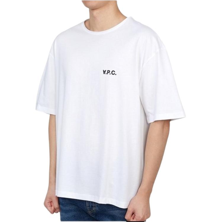 A.P.C. SS23 Letter Print Crew Neck Short Sleeve T-Shirt Men Tops White COFDWH26194-AAB