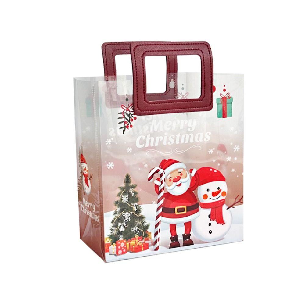 

3 шт. Утолщенный рождественский подарочный упаковочный пакет Прозрачный пакет для хранения Сумка-тоут на Рождественский вечер Подарочная коробка красный