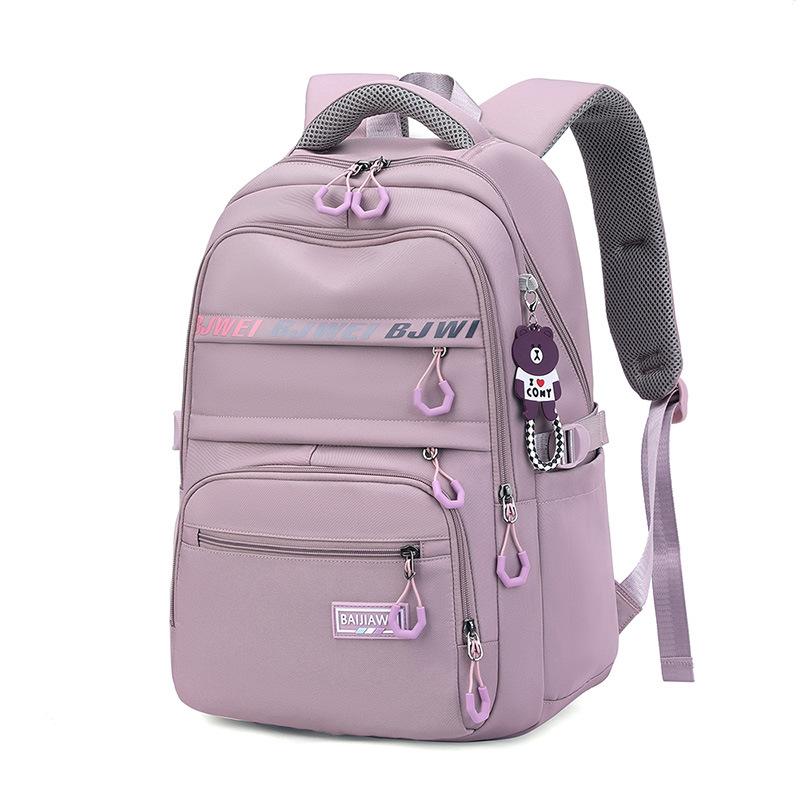 Schulrucksack für Mädchen, große Kapazität, Nylon, Schulrucksack, Tagesrucksack, mehrere Taschen, lässiger Rucksack, Reisetasche
