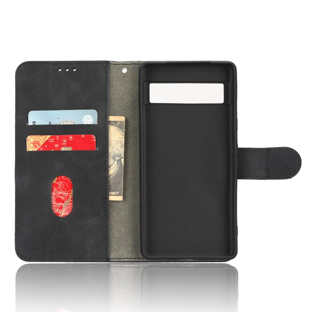 For Google Pixel 7a Skin-Touch Feeling PU Leather Flip Wallet Case Full Protection Anti-Wear Cell Phone Cover Stand