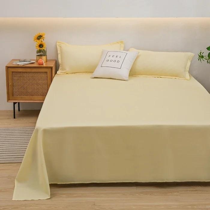 Bed Flat Sheet for Double Bed Plain Solid Color Sheets Single/Queen/King Flat Bedsheets Soft Home Bed Sheets Student Dormitory