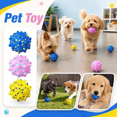 Durable Solid Textured Pet Chew Ball for Dogs and Cats Interactive Entertainment Toy with Raised Surface Design
