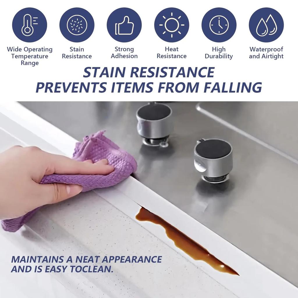 1PC 1M/39.37in Waterproof Sealing Tape For Bathroom Kitchen Home House PVC Water Proof Seal Strip Self Adhesive Wall Sticker