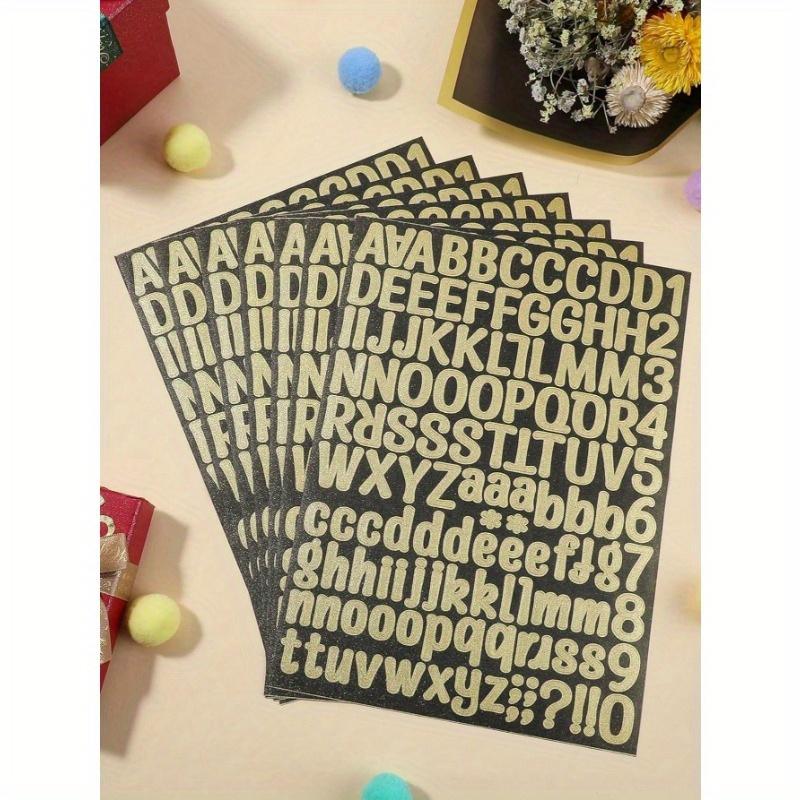 Glitter Gold Letter Stickers, Alphabet Number Stickers Decals For Christmas Gift, DIY Craft, Scrapbooking, Envelope, Cards
