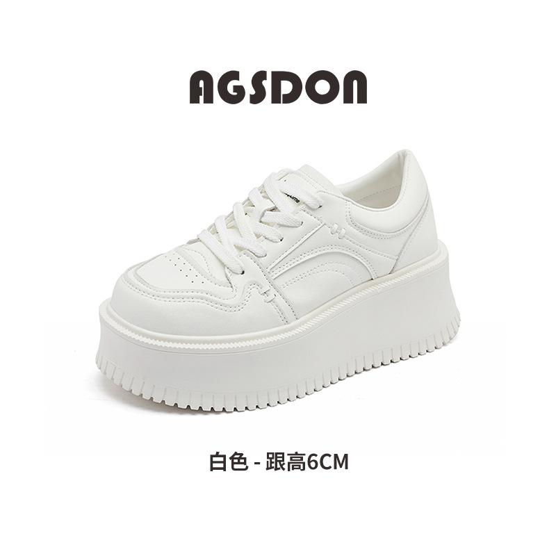 Augustine Small White Shoes Women's 2025 New Autumn Light Casual Breadboard Shoes Muffin Platform Sports Shoes