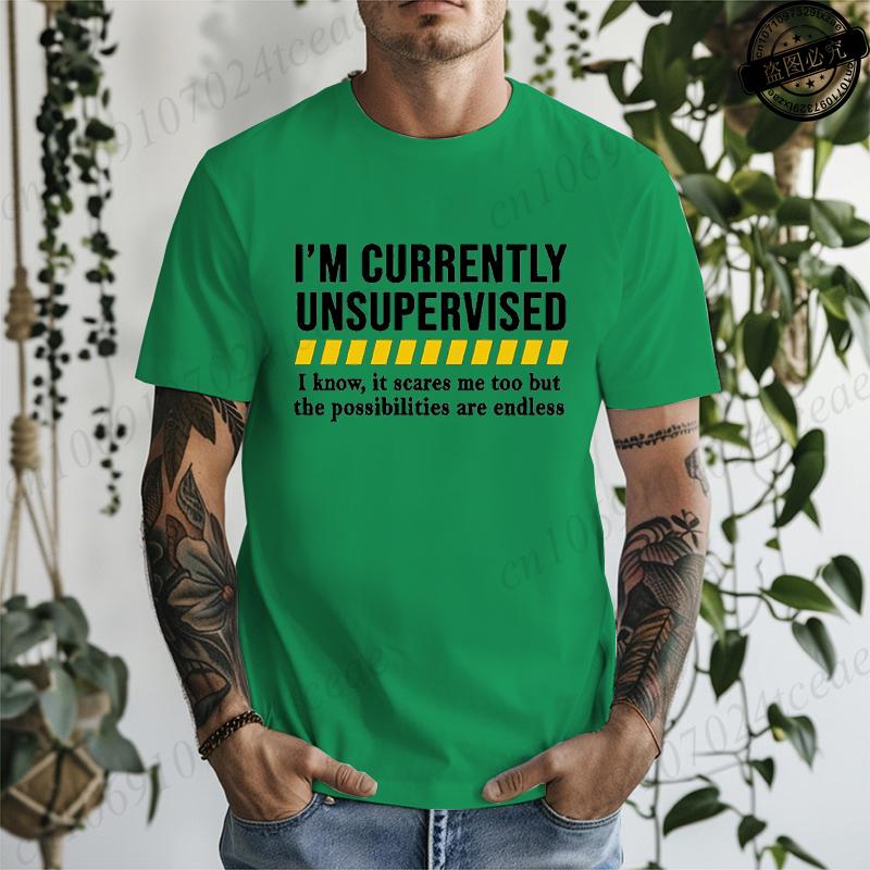 Funny T Shirt Funny Shirts for Men Funny Saying Mens TShirts Sarcastic Dad TShirtsCurrently Unsupervised Mens Tee Tops