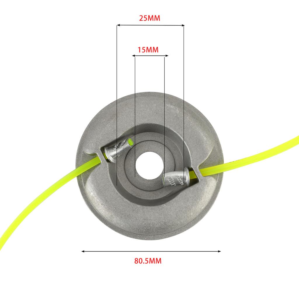 Aluminum Grass Trimmer Head With 2 Lines Brush Cutter Head Thread Universal Nylon Grass Cutting Line Head for Lawn Mower