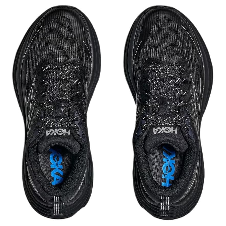 HOKA One One Bondi 8 Textile, Synthetic Leather Low Top Casual Running Shoes Unisex Black 1155391-BKSV