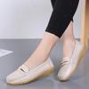 New Genuine Leather Shoes Woman Slip On Women Flats Moccasins Women's Loafers Spring Autumn Mother Shoe Big Size G76
