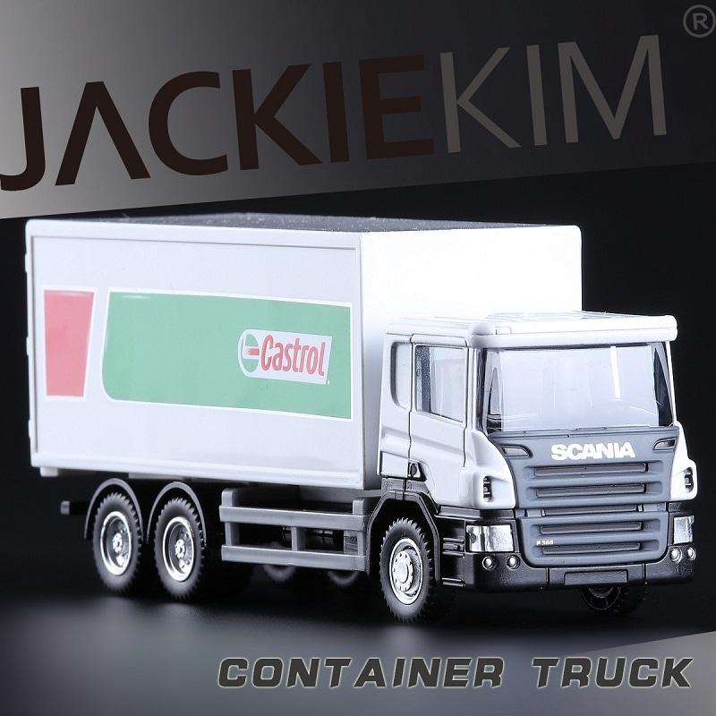 Simulation Exquisite Diecasts & Toy Vehicles Commercial Container Transport Truck 1:64 Alloy Car Model Christmas Gifts