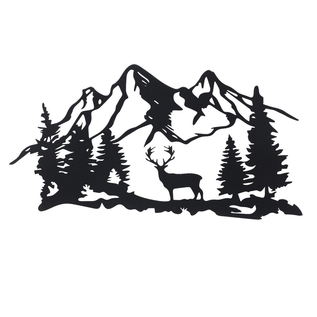Metal Deer Wall Art Rustic Lifelike Mountain Forest Deer Wall Decor for Bedroom Living Room