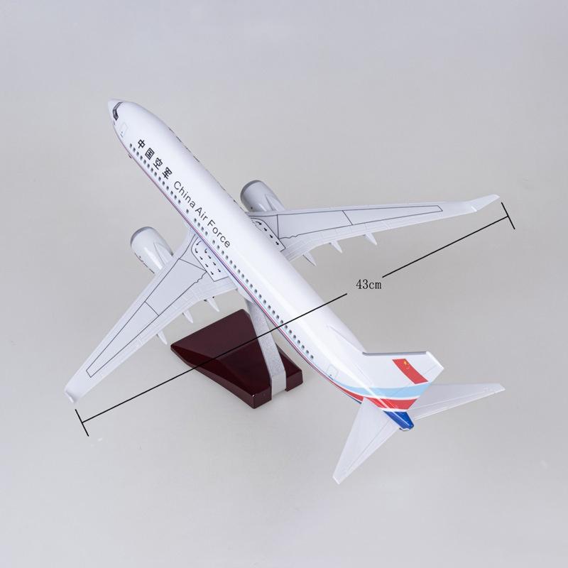 47cm Miniature Airplane For China Air Force B737 Collectible Aircraft Resin Toy Planes Boys Kids Collected Gift