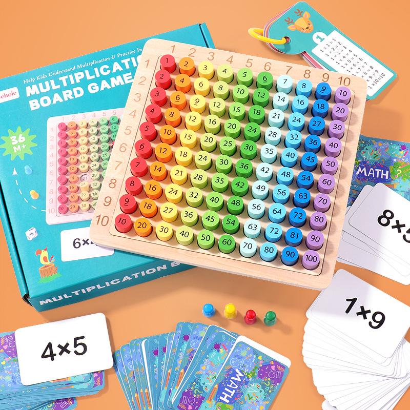 

Kids 3-in-1 Multiplication Board: Early Learning Puzzle Toy for Ages 1-100