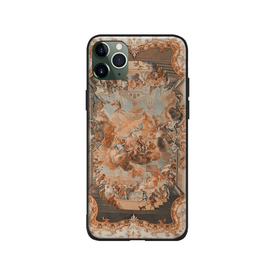 

Эстетический пастельный розовый силиконовый чехол в стиле барокко с религиозным искусством для iPhone 6s 7 8 Plus X XR XS 11 12 13 mini Pro Max iPhone 13Pro Max