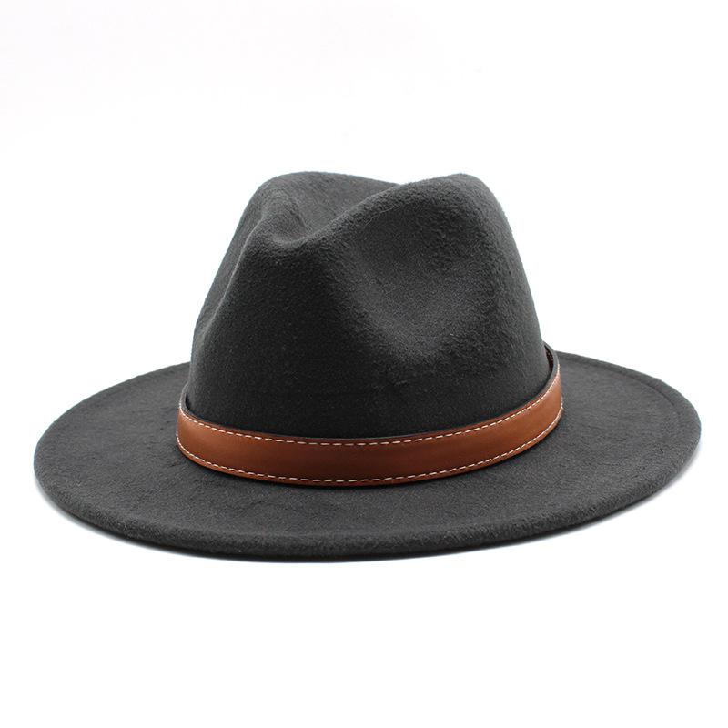 Top Hat British Classic Jazz Hat Wool Hat Big Eave Hat Flat Edge Hat For Men And Women
