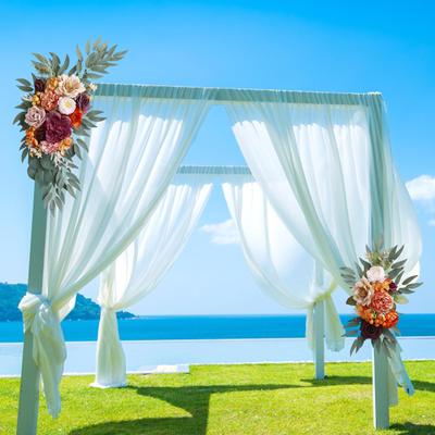 Arche de mariage Fleurs Arrangements de fleurs Swag Couronne d’angle Décor fait à la main Ensemble de 2