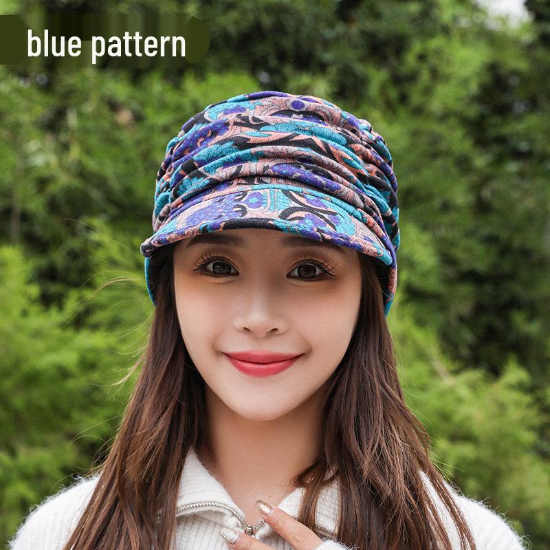 

Женская бейсболка в корейском стиле с цветочным принтом и мягким козырьком - этнический дизайн для всех сезонов