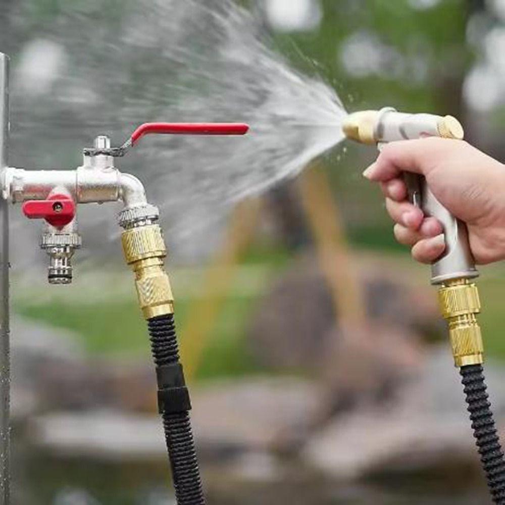 Universal Dual Nipple Faucet 1 Inlet 2 Outlet Dual Outlet Faucet  Outdoor Garden