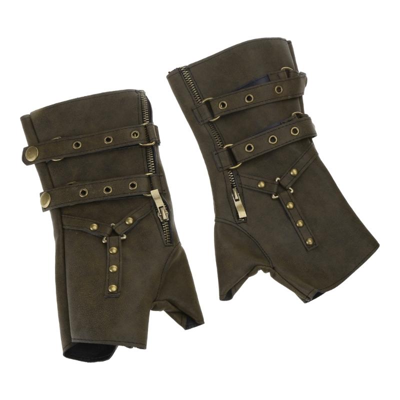 Guanti Steampunk Senza Dita Costume Cosplay Medievale Vintage Guanti da Pugilato