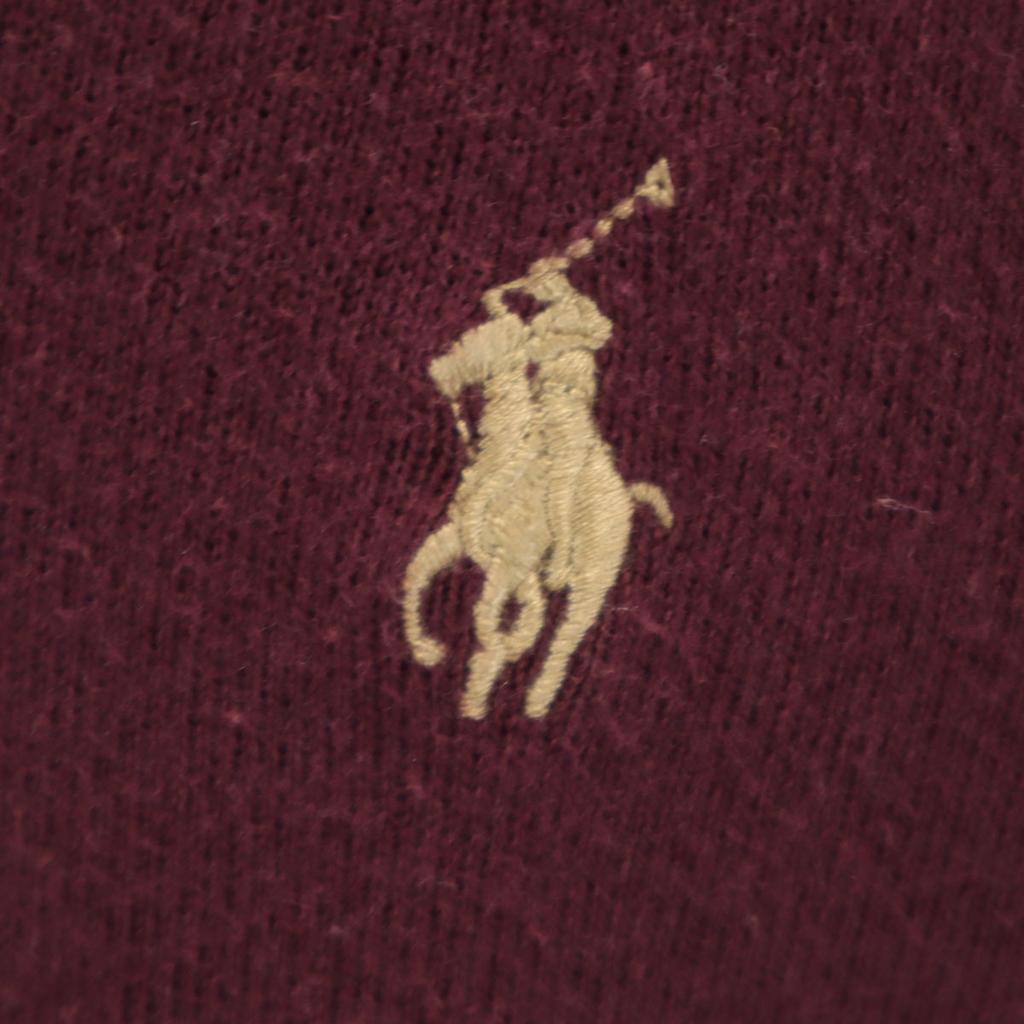 Polo by Ralph Lauren Langarm V-Ausschnitt Strick M Bordeaux Pullover Herren Gebraucht
