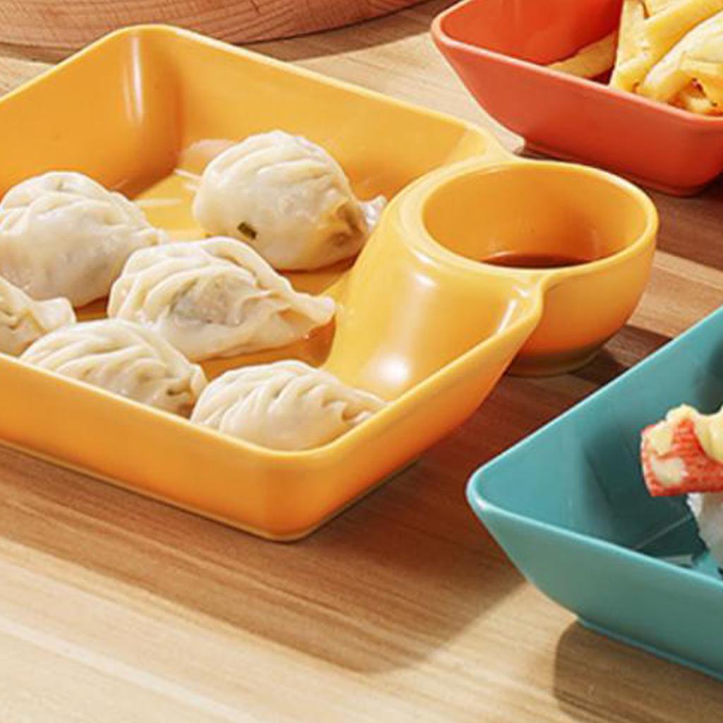 Dumpling Plate Multifunction Sauce Dish Dipping Bowl Dip Serving Platter Snack Bowl Dishes Divided