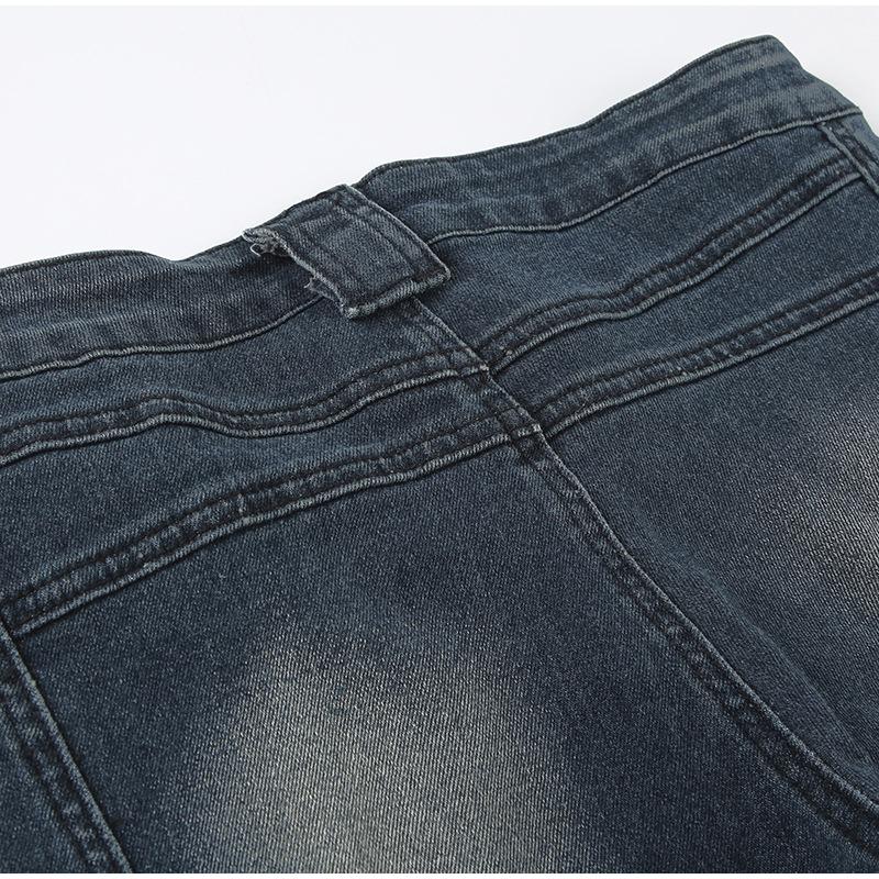 Vintage Y2k Flared Jeans Retro Button-up Middle Waist Casual Denim Pants Harajuku 2000s Basic Aesthetic Cotton Trousers 2025 Spring Autumn