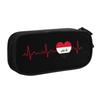 Iraq Flag Heartbeat EKG Pencil Cases Fun Pen Holder Bags Student Students School Cosmetic Pencilcases
