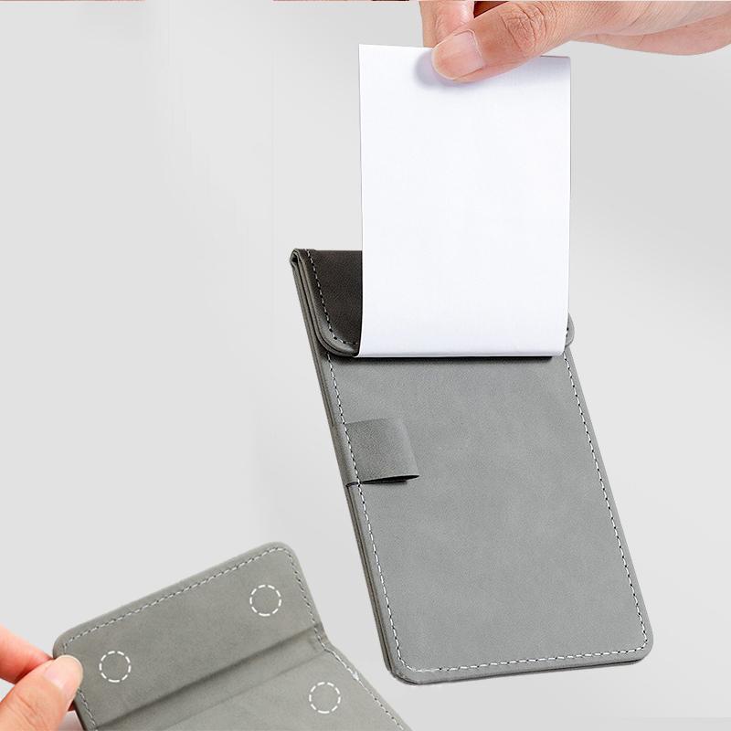 Restaurant Menu Clipboard A6 Writing Pad PU Leather Magnet Clipboard Mini Paper Tablet Conference Folder Colorful A6 Bill Clip