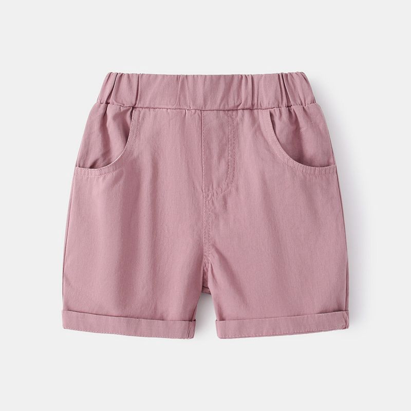 Summer Boys' Casual Blue Label Shorts Plaid Cotton and Linen Kids Fifth Pants Middle Pants Children Mid Waist Casual Casual Pants