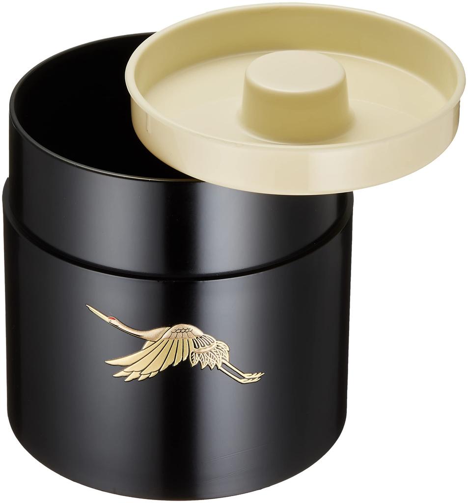 Nakatani Brothers Company Yamanaka Lacquerware Tea Caddy, Gradient Dawn, Sunset Crane Design, 33-4818