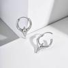 Xiaomi Vnox Stainless Steel Star Huggie Hoop Earrings for Men Boys, 14.8mm Wide 22.5mm High, Punk Silver Color Earring for Pierced Ears