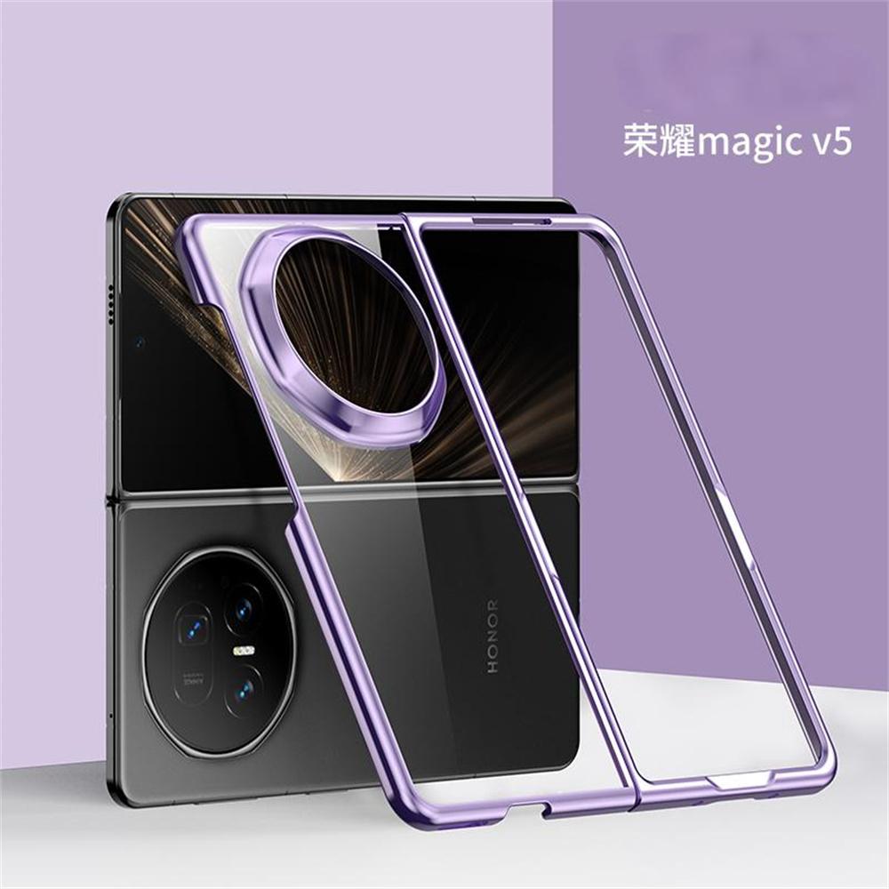 Electroplated Transparent Phone Case For Honor Magic V5 Protective PC Shell MagicV5 Back Cover