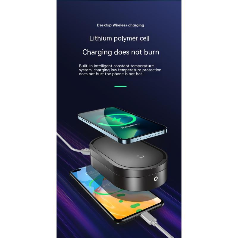 WS New Three-in-one Wireless Charger Charging Treasure Mobile Power Folding Wireless Charging 15W Gift Logo