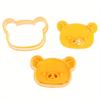 3Pcs/Set Cute Bear Sandwich Mold Bread Cake Biscuit Embossing Device Crust Cookie Cutter Baking Pastry Tools