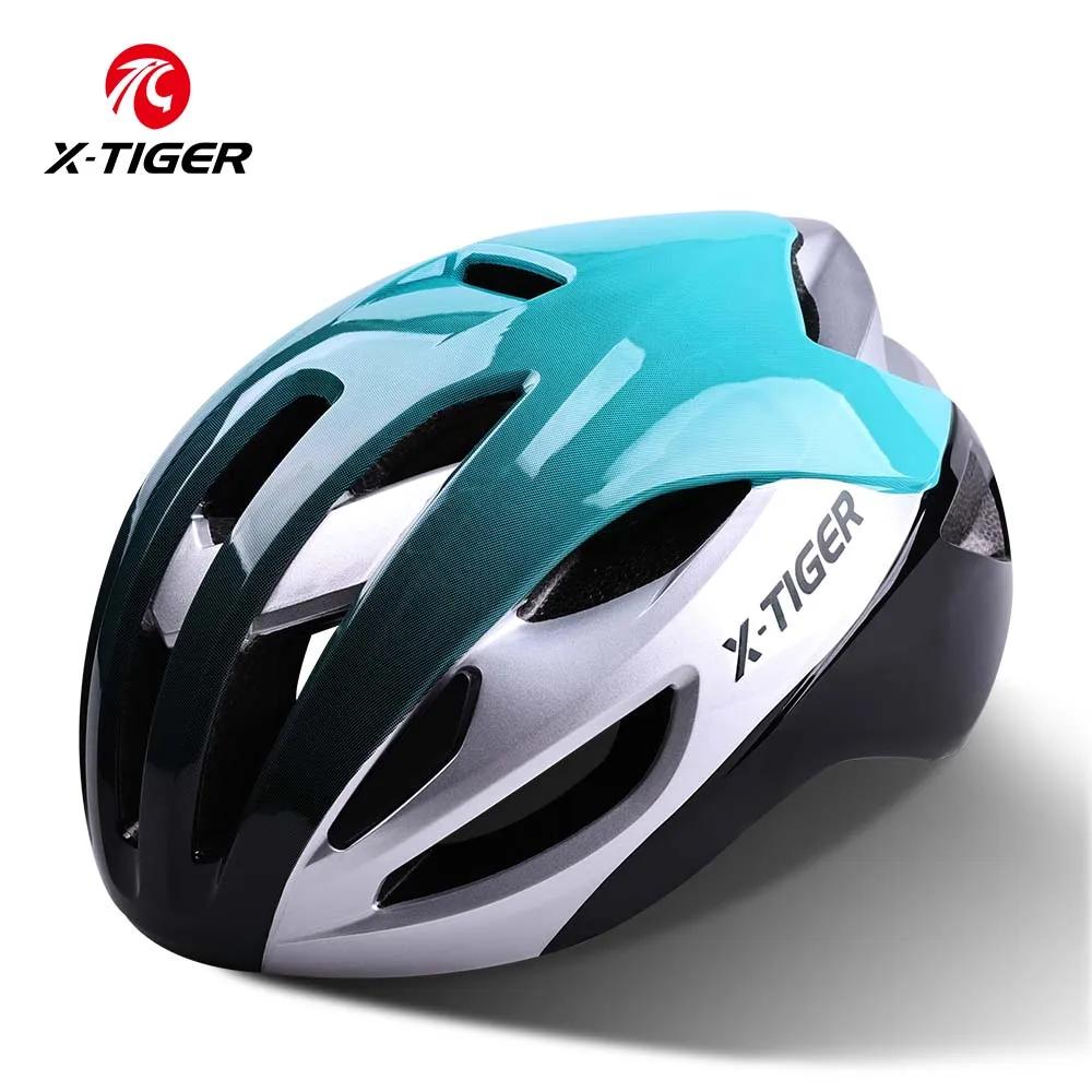 X-TIGER Bicycle Helmet Man Women Breathable Ultra-light One-piece Molding Helmets Shockproof Adjustable MTB Road Cycling Helmets L-58-61cm зелёный