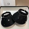 Hot-selling Light Luxury Rhinestone Sweet Lace Empty Top Hat Summer Outdoor Travel Sunscreen Sunshade Topless Sun Hat