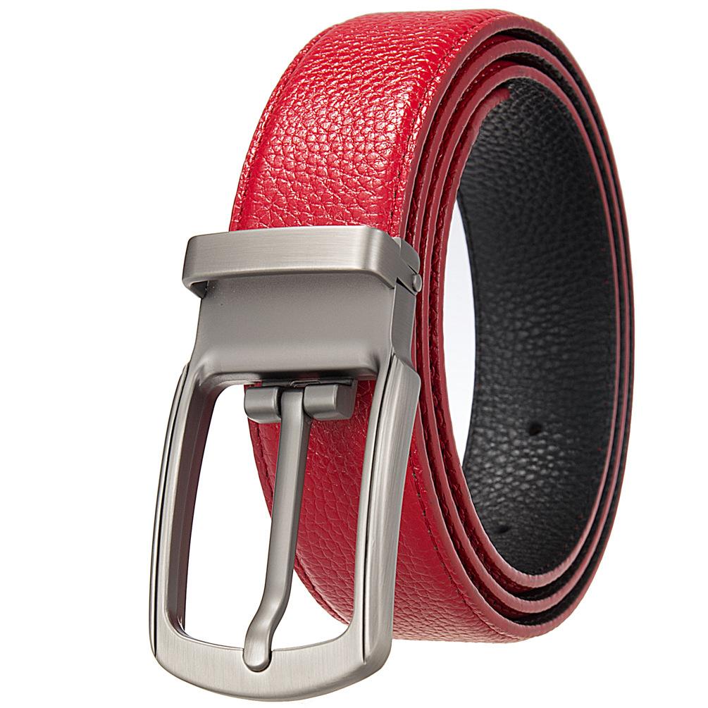 Fashion Punched Belt, First Layer Cowhide Belt Belt, Men'S Pin Buckle Belt Ly35-25934-5