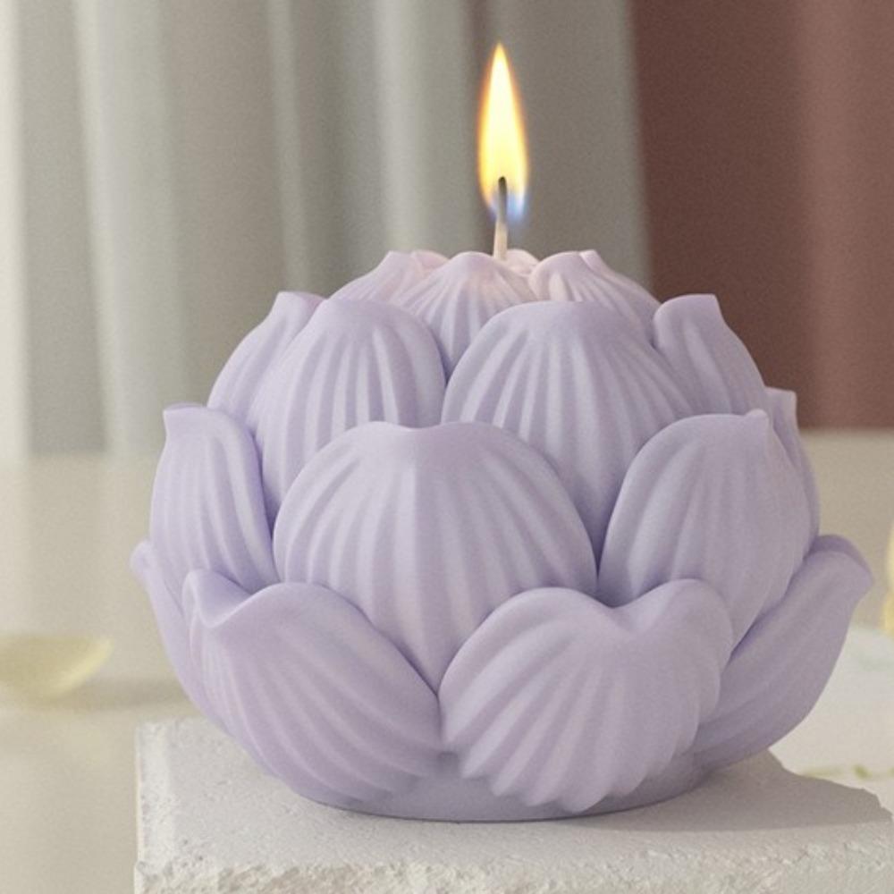 3D Lotus Flower Mold Funny Floral Mold Durable Silicone Candle Mold  Gift Making